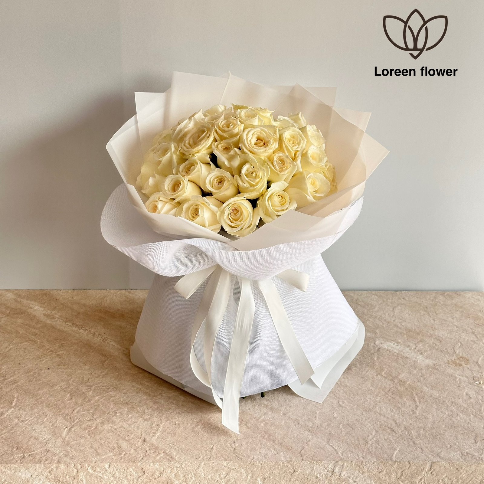 FullSizeRender باقة ورد ابيض - الصورة 1