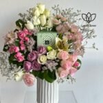 فازة الورد مع شوكولاته