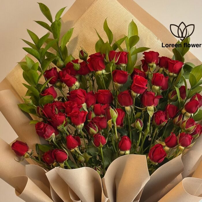 ⁦باقة ورد بيبي روز احمر⁩ - الصورة ⁦2⁩