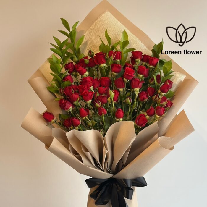 ⁦باقة ورد بيبي روز احمر⁩ - الصورة ⁦1⁩